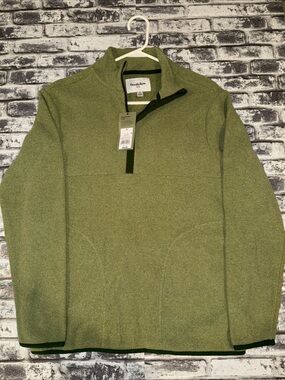 Goodfellow & Co Men's Olive Green Quarter-Zip Fleece Pullover
